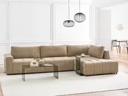 Eckschlafsofa 4-Sitzer INNVIK Stoff Braun linksseitig_965155