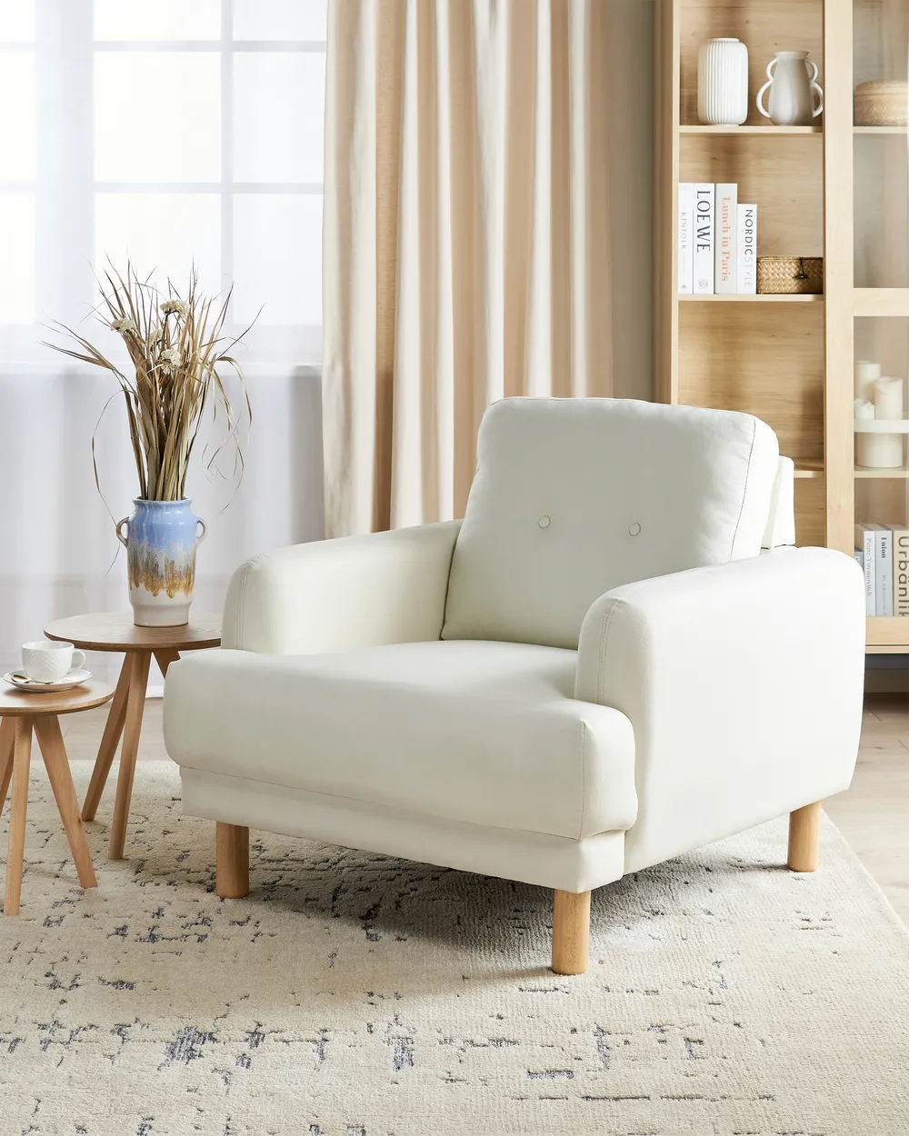 Sessel TUVE Stoff Cremeweiß