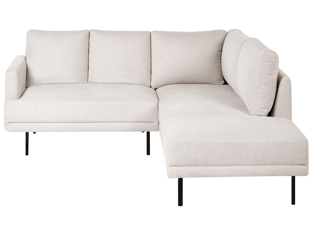 Corner Sofa 4 Seater BREDA Fabric Light Beige Left Hand