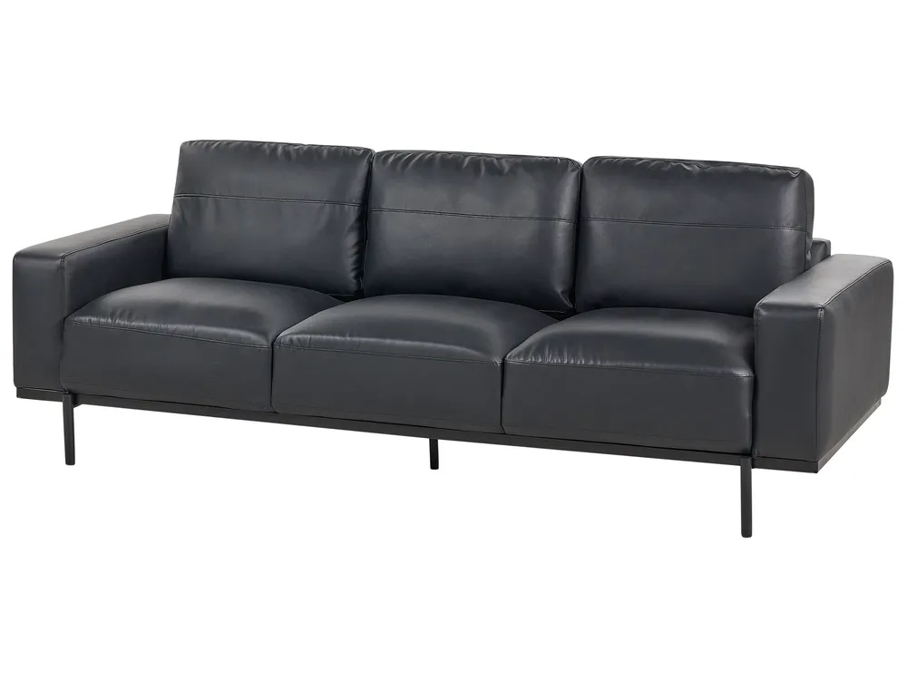Sofa 3-Sitzer SOVIK Kunstleder Schwarz_899714