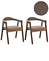 Esszimmerstuhl 2er Set ONECO Holz Braun / Taupe