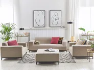 Garden Lounge Set with Table 5 Seater ROVIGO Beige_795045