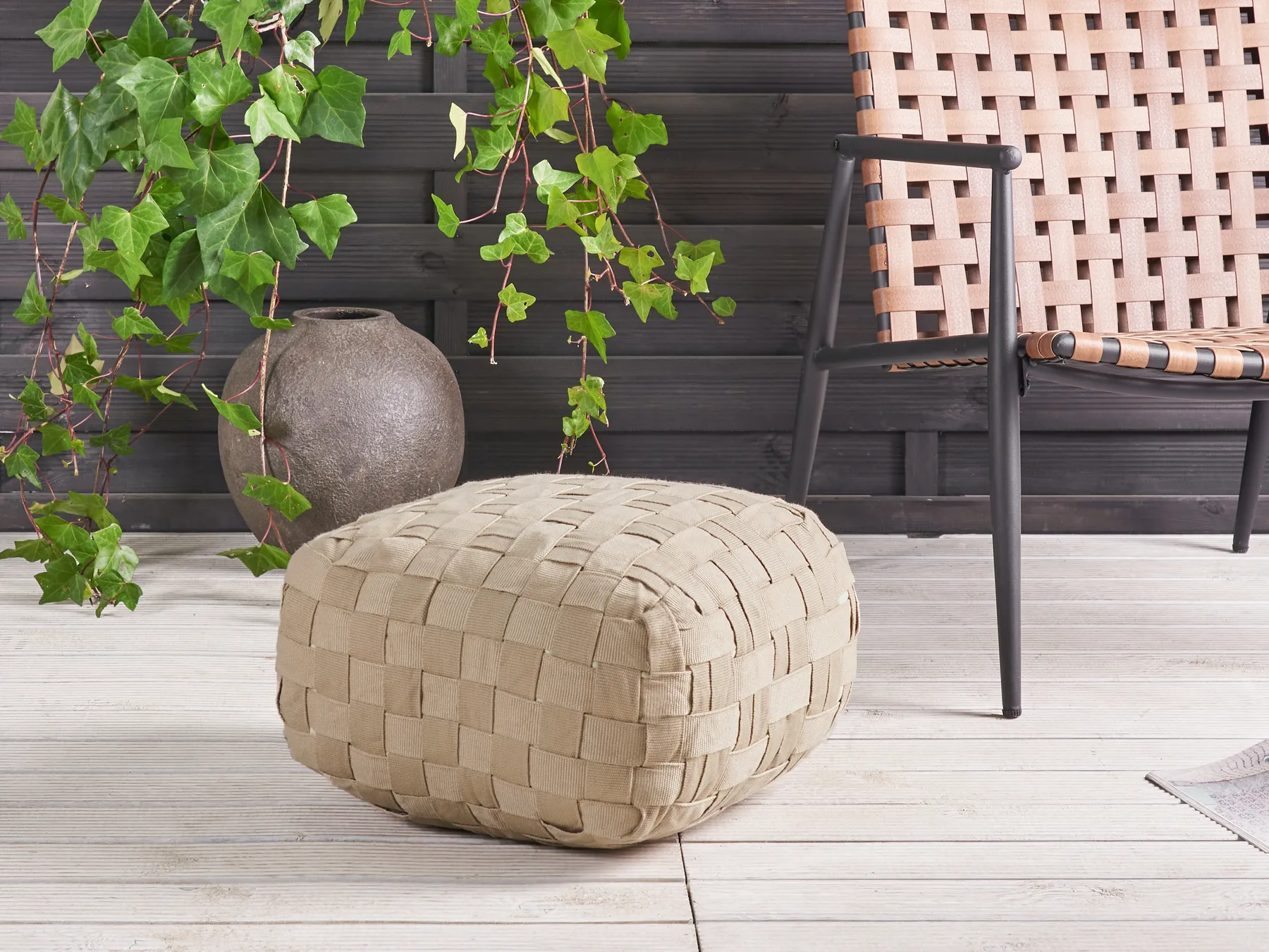 Pouf BODLA Kunststoff Beige_942453
