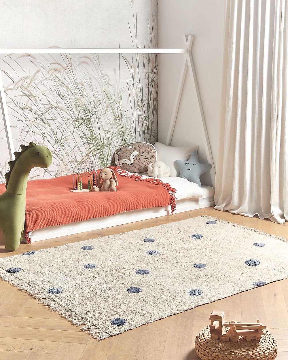 Kinderteppich DARDERE Blau 140 x 200 cm Baumwolle