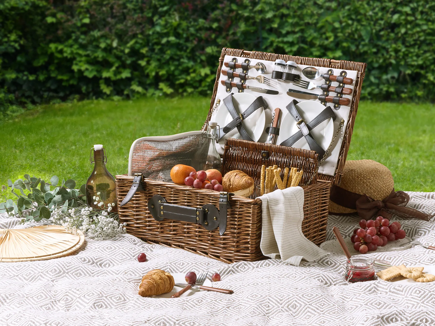 Picknickkorb PRUNEAU Geflecht Braun_964036