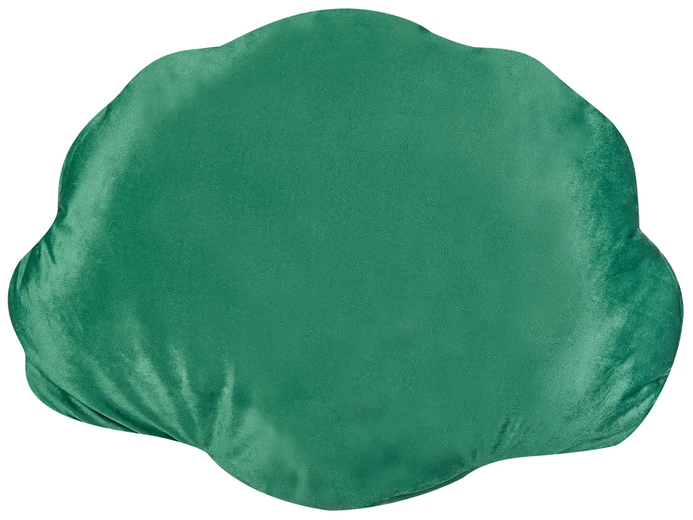 Dekokissen CONSOLIDA 47 x 35 cm Samtstoff Smaragdgrün Ohne Muster_889219