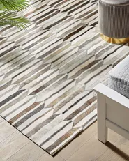 Rug KULALAR Beige 140 x 200 cm Leather_787217