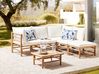 Garten Ecksofa mit Tisch 5-Sitzer CERRETO Bambus Cremeweiß linksseitig