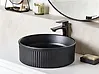 Aufsatzwaschbecken GELDO ⌀ 37 cm Keramik Schwarz