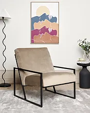 Sessel DELARY Samtstoff Taupe_1156180