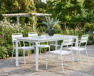 Gartentisch FELETTO 180 cm 90 cm Stein Weißer Marmor_1038199