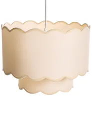 Hängeleuchte MECUMBURA Metall Weiß / Beige_1027247