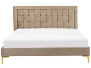 Bed Velvet LIMOUX 140 x 200 cm (EU Double) Taupe_867177