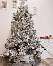 Künstlicher Weihnachtsbaum mit Schnee BASSIE 180 cm Weiß_915688