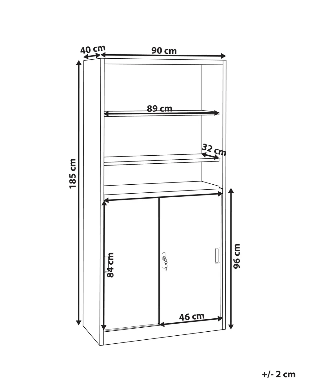 Büroschrank MUSCOVITE Metall Weiß_929637