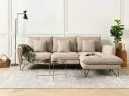 Corner Sofa 3 Seater SERSAN Chenille White Left Hand_930568