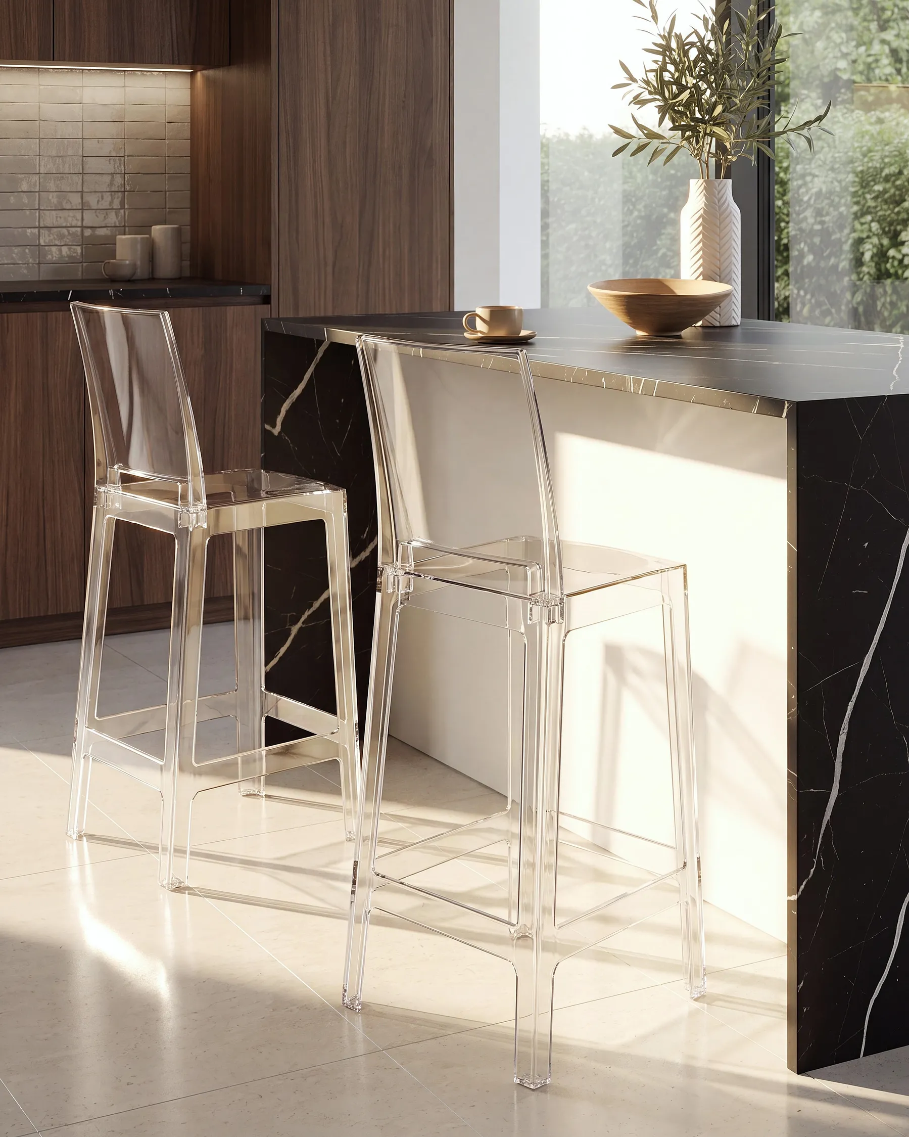 Set of 2 Bar Chairs WELLINGTON Transparent_1093984