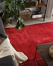 Shaggy Rug EVREN Red 200 x 200 cm_1177516