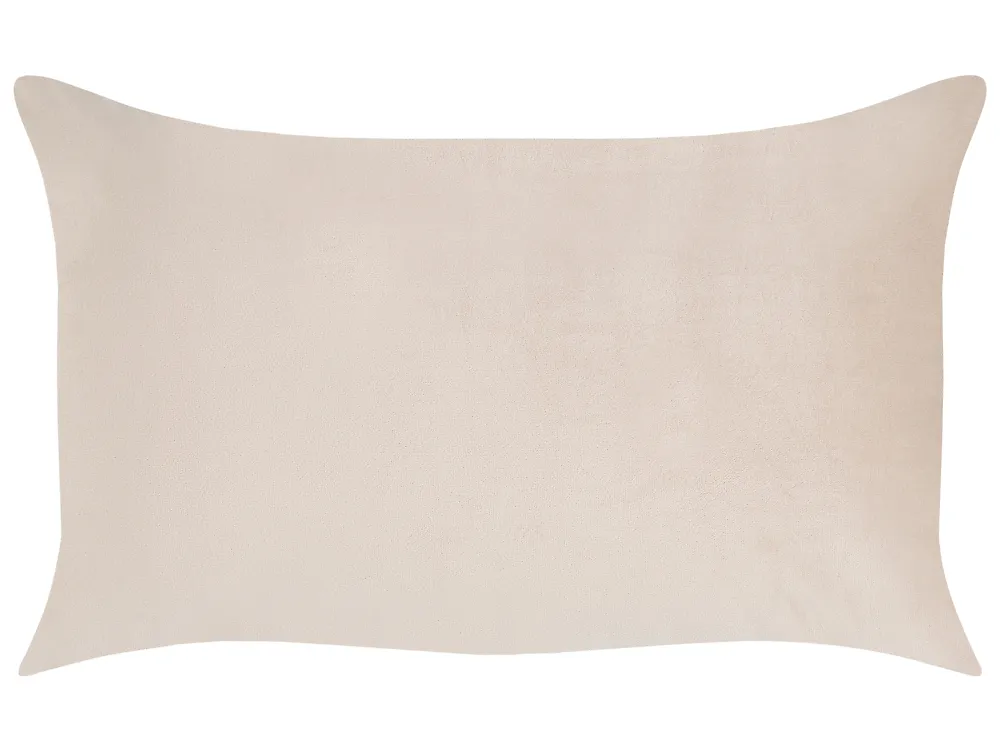 Dekokissen 2er Set BELLE 30 x 50 cm Samtstoff Hellbeige Ohne Muster_1168723