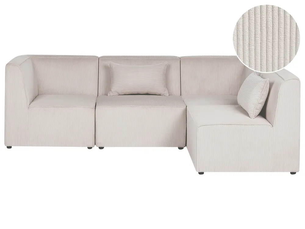 Modul Ecksofa 4-Sitzer LEMVIG Cord Beige linksseitig