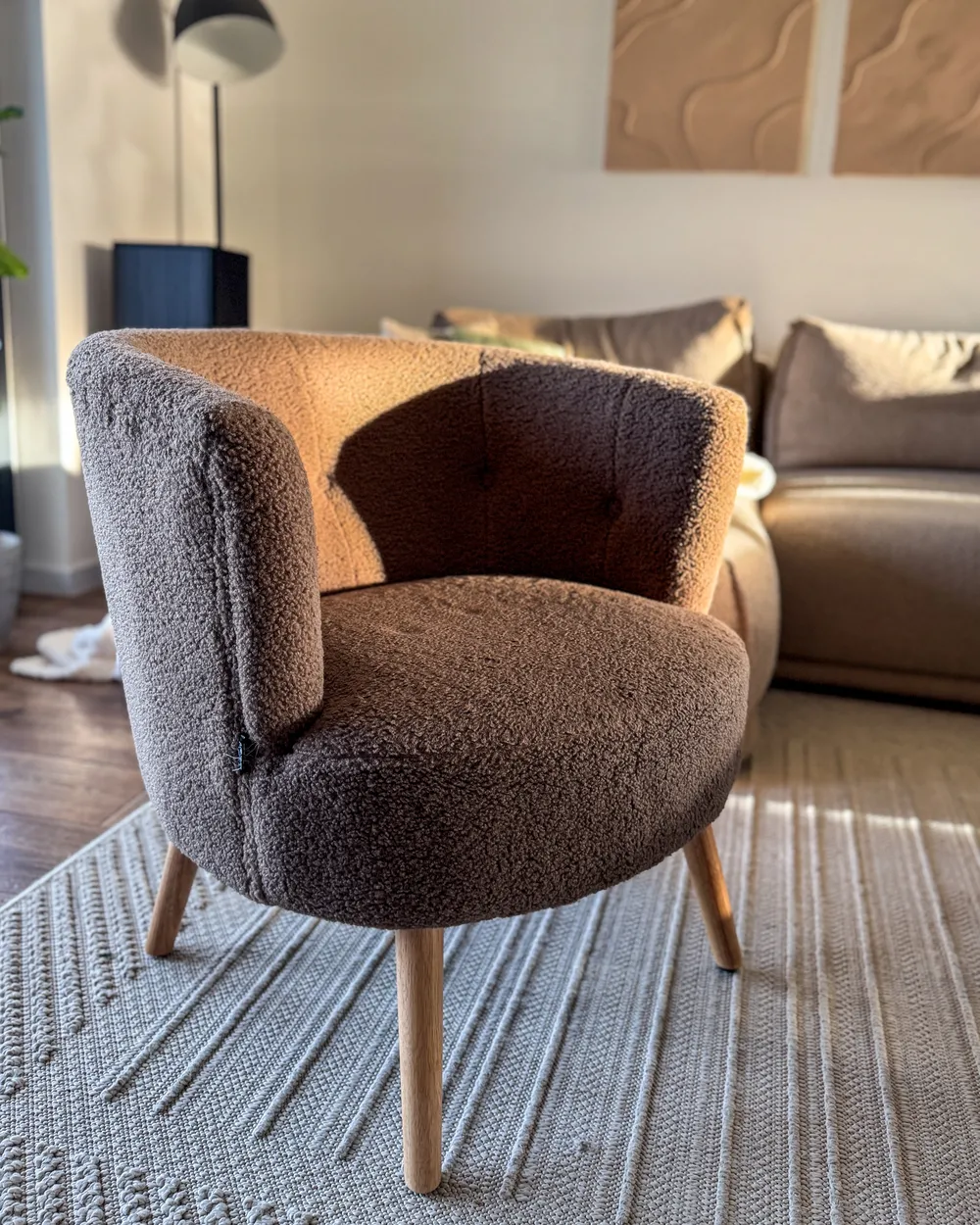 Sessel ODENZEN Bouclé Braun_969636