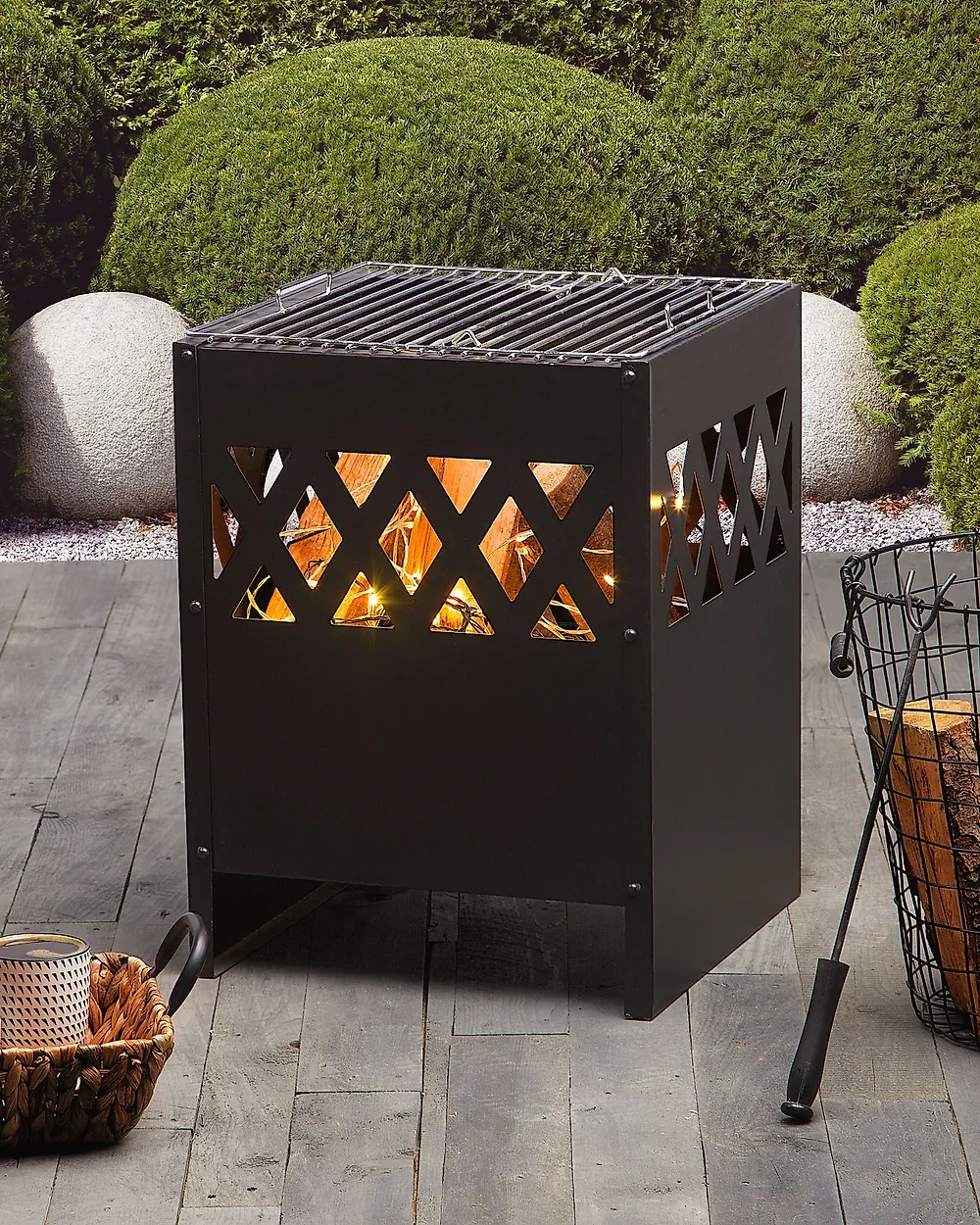Grill-Feuerstelle SHIGA Metall Schwarz_1179184