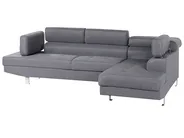 Ecksofa 5-Sitzer NORREA Stoff Grau linksseitig_685997