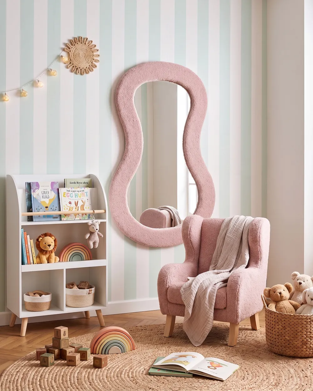 Wall Mirror PLANCHEZ 70 cm 112 cm Boucle Pink_1084720