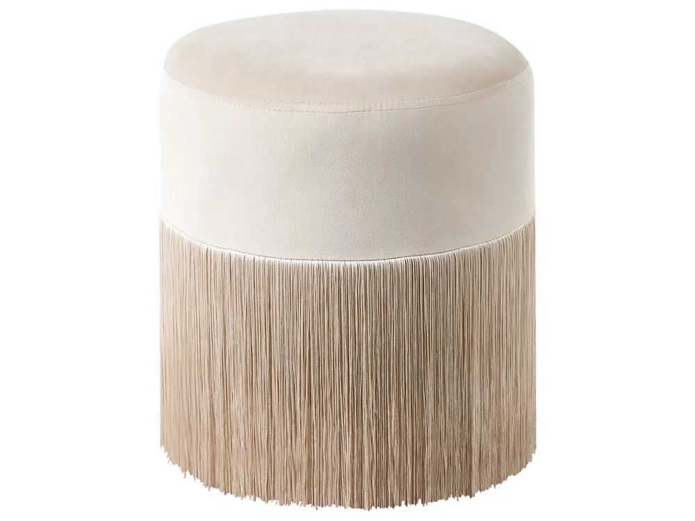 Pouf VIRGINIA Samtstoff Taupe