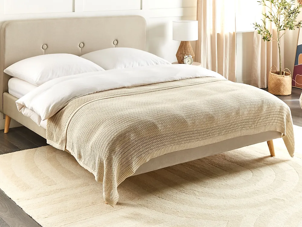 Tagesdecke ILEN Baumwolle 150 x 200 cm Beige_1184986