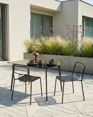 Gartenstuhl 2er Set AGEROLA Metall Schwarz_1049275