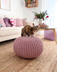 Pouf CONRAD Baumwolle Rosa_1047383