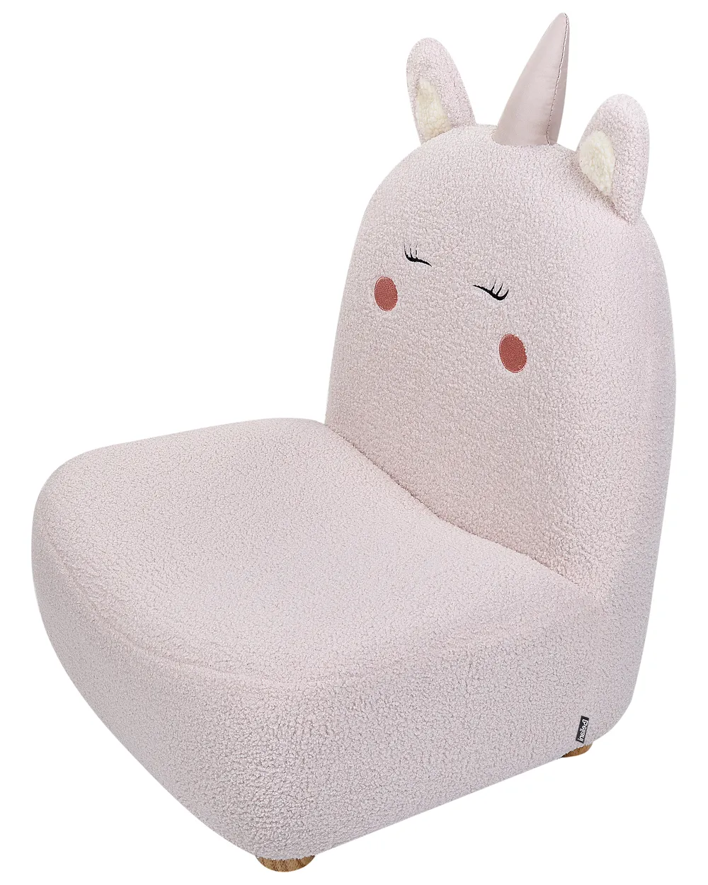 Kids Armchair Unicorn LULEA Boucle Pastel Pink_886952