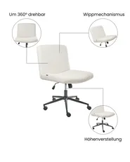 Schreibtischstuhl GEDDES Cord Weiß_1074405