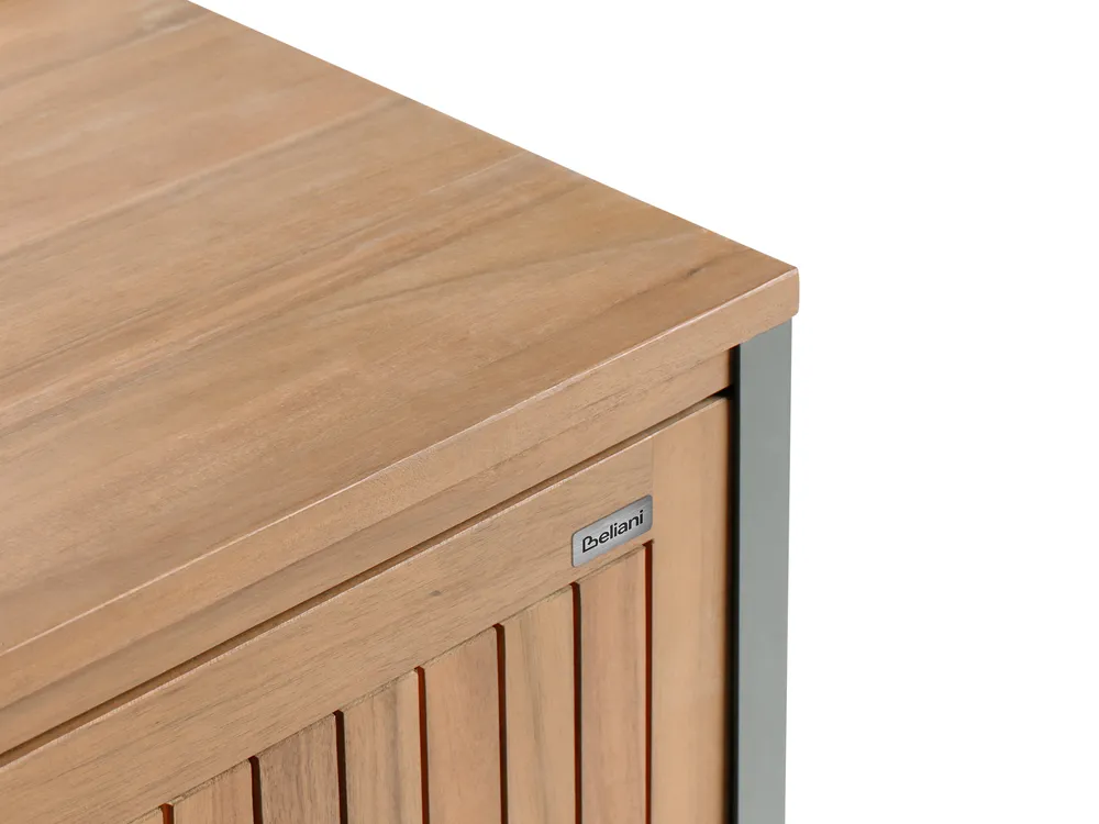 Outdoor-Küche 3er Set mit Spüle IVREA Braun / Schwarz zertifiziertes Akazienholz_988407