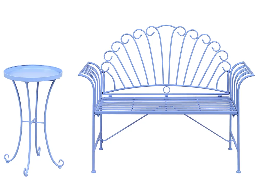 Bistro Set CAVINIA Metal Light Blue