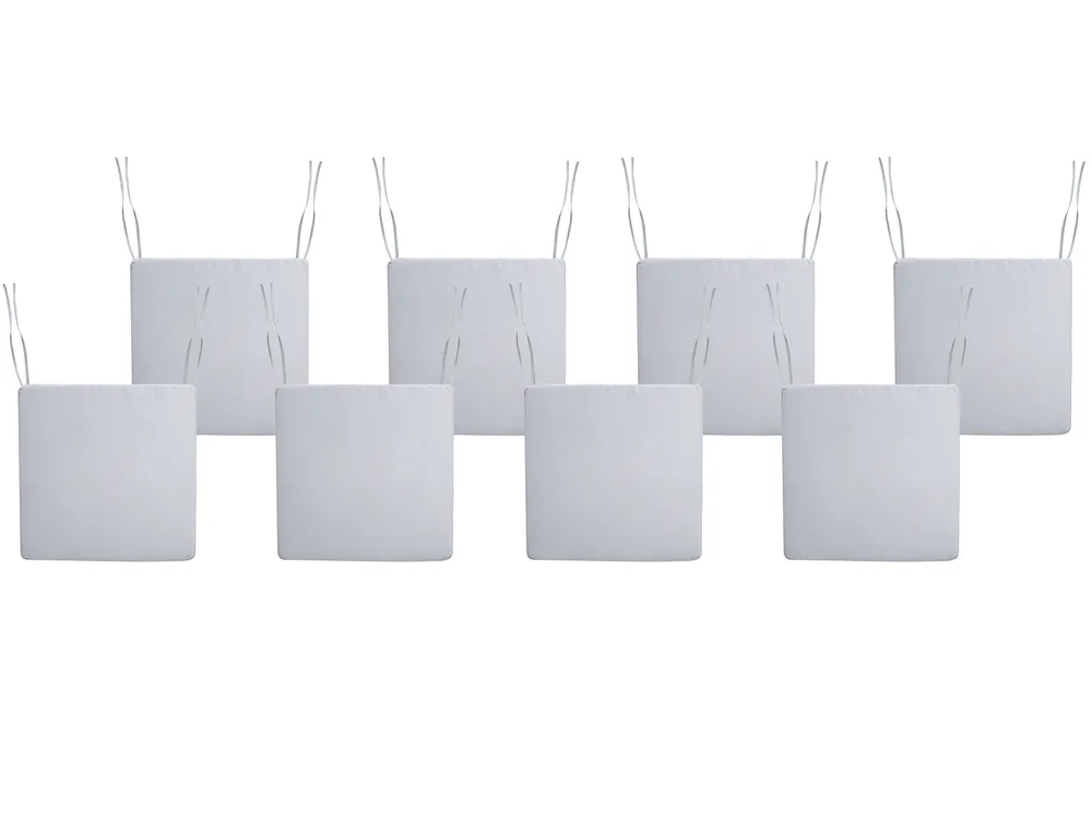 Gartenstuhlkissen 8er Set SASSARI PREMIUM 46 x 46 cm Hellgrau