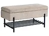 Shoe Bench SOLVANG Fabric Taupe with Storage