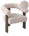Sessel ILBRO Bouclé Dunkelbraun / Beige
