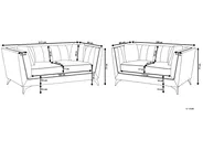Sofa Set 5-Sitzer GAULA Samtstoff Blaugrün_722292