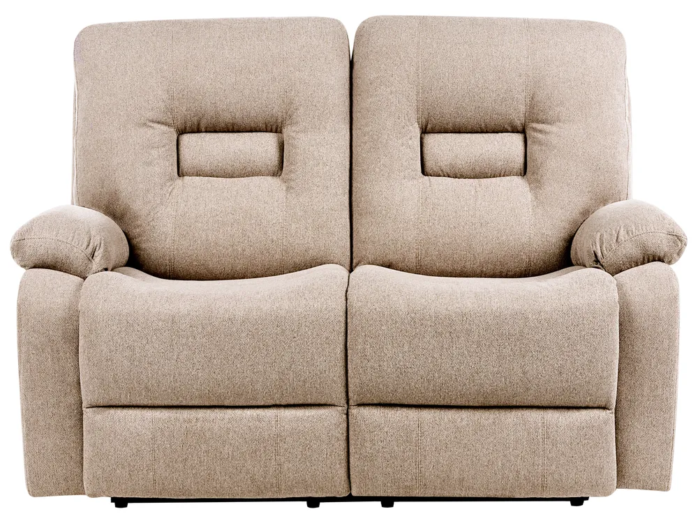 Manual Recliner Sofa 2 Seater BERGEN Fabric Beige - Beliani.nl Manual Recliner Sofa 2 Seater BERGEN Fabric Beige - Beliani.nl