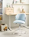 Schreibtischstuhl CHEERFUL Samtstoff Hellblau