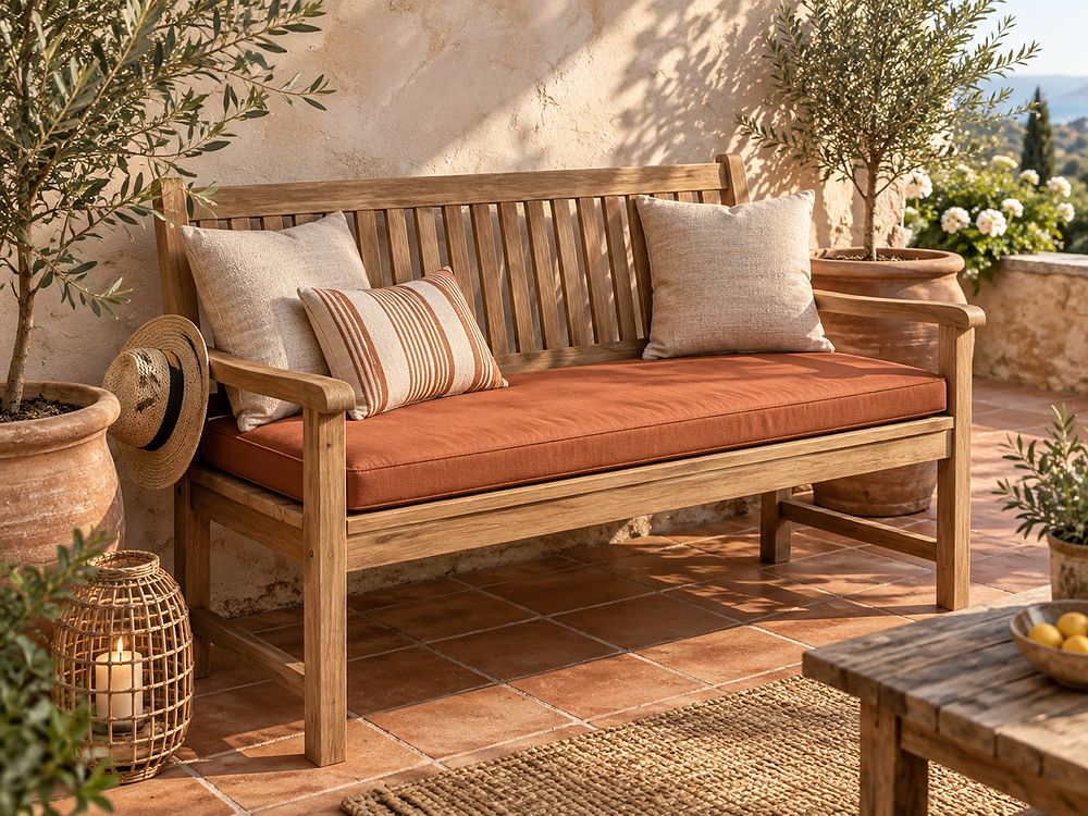 Bench Seat Pad Cushion SOVANA 108 x 45 cm Dark Red