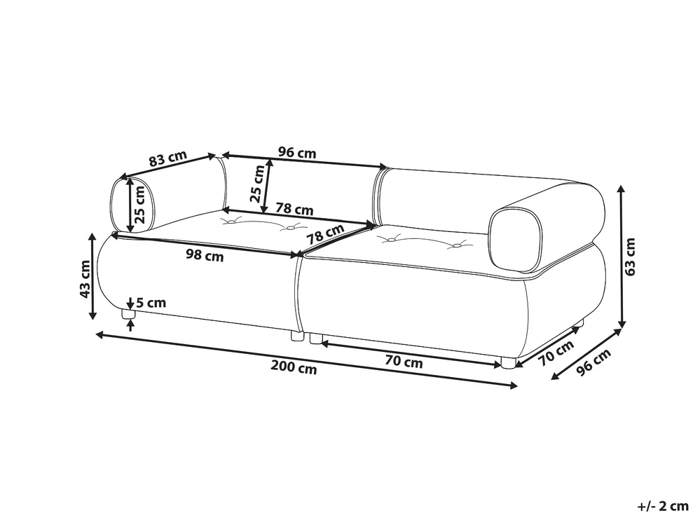 Sofa 3-Sitzer SALLA Stoff Grün_1058275