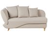 Linksseitige Chaiselongue MERI mit Stauraum Kunstleinen Beige
