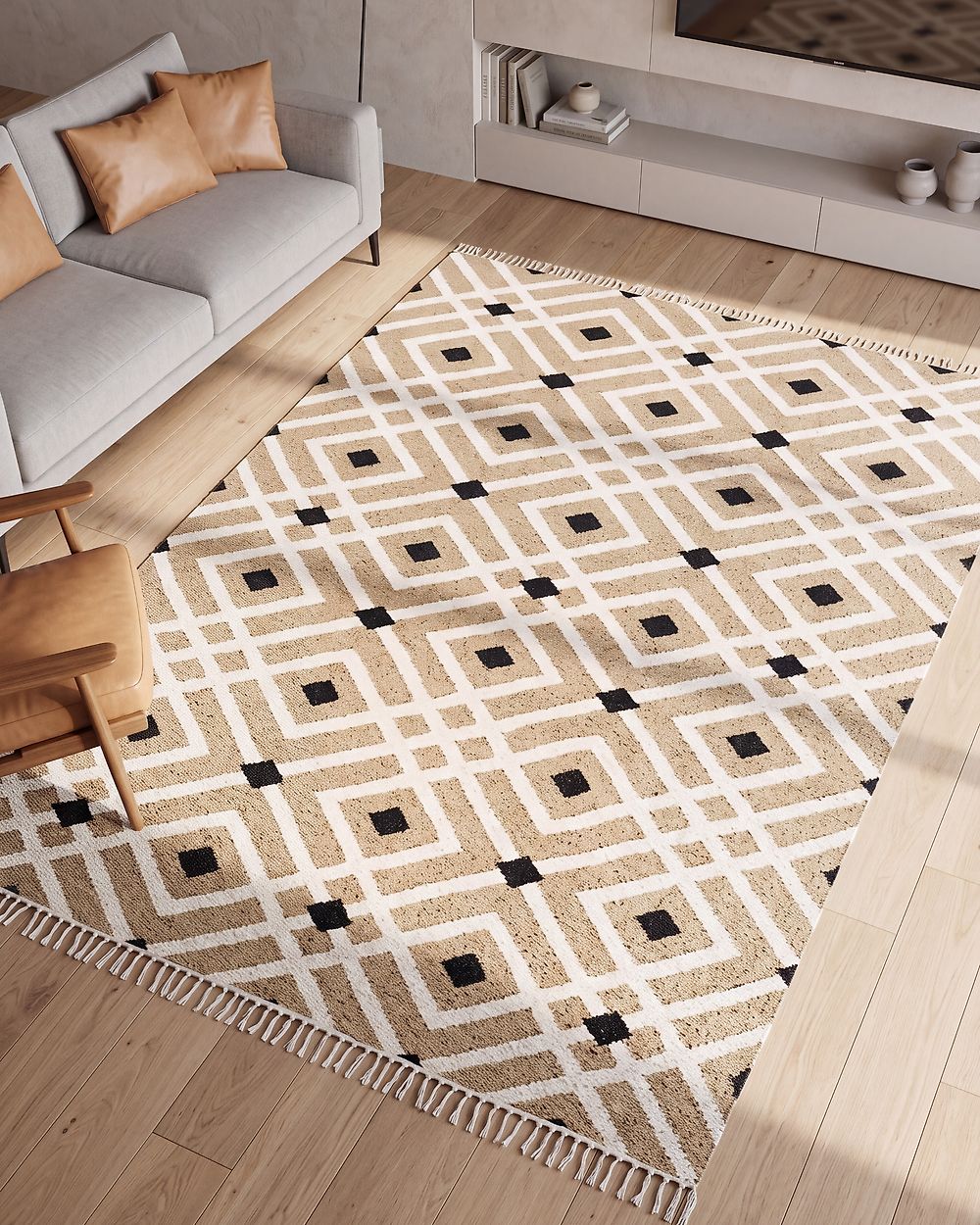 Rug ESENCIK Beige 200 x 300 cm Jute