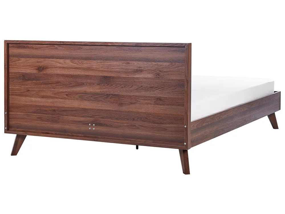 Bett mit Lattenrost Rattan MONPAZIER 180 x 200 cm Dunkelbraun_908339