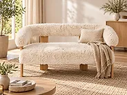 Sofa 2 Seater ILBRO Faux Fur Off-White/ Light Brown_1175225
