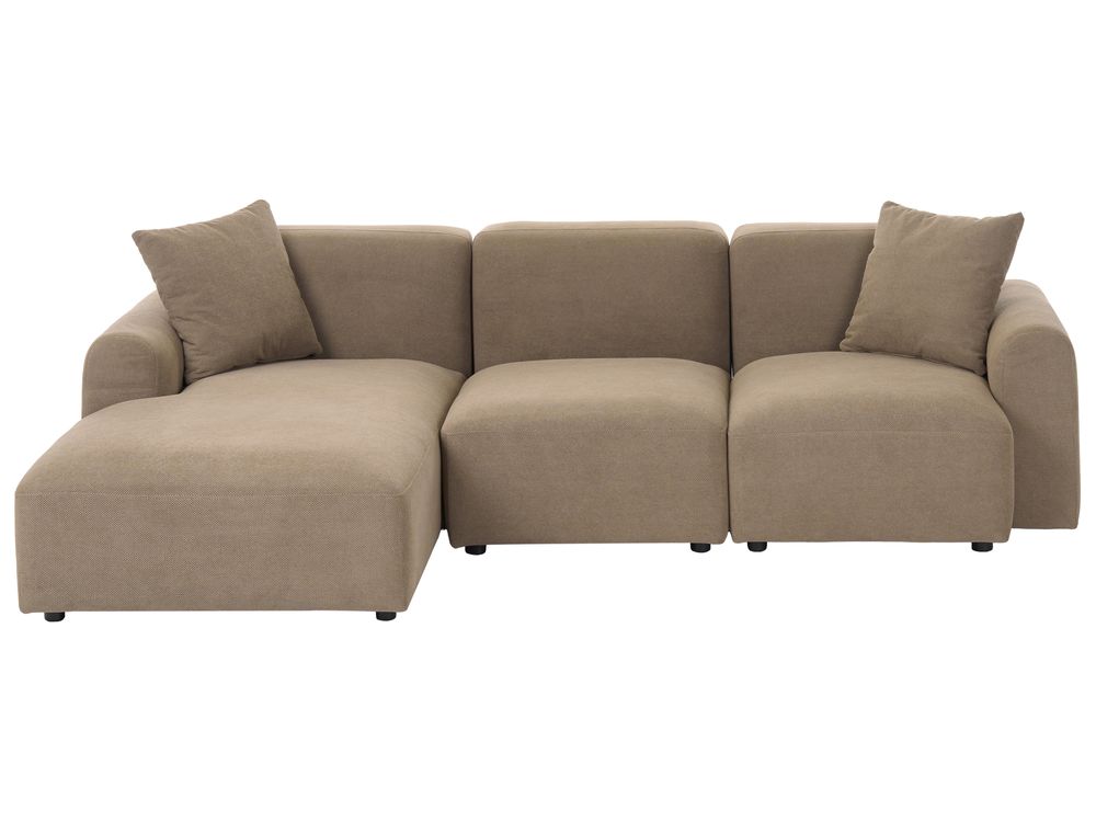 Modul Ecksofa HEDE Stoff Braun rechtsseitig
