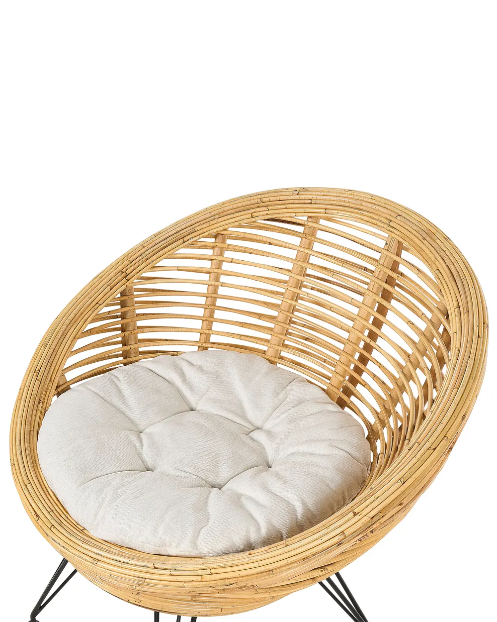 Set mit 2 Stühlen und Sitzkissen MARATEA Rattan Naturfarben_878337